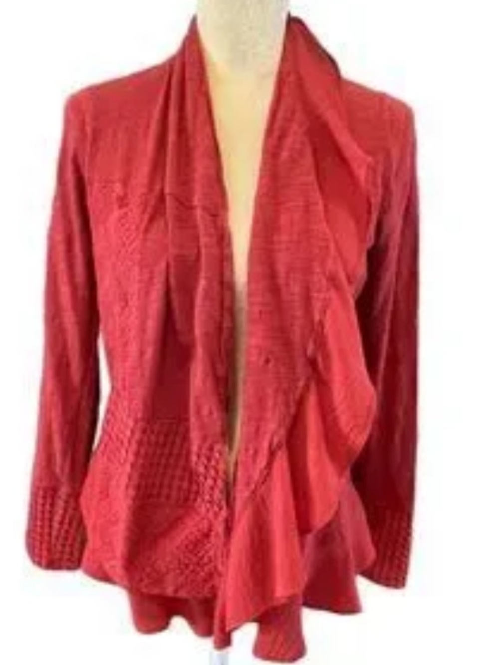Anthropologie Meadow Rue Orange Open-Front Paso Cardigan